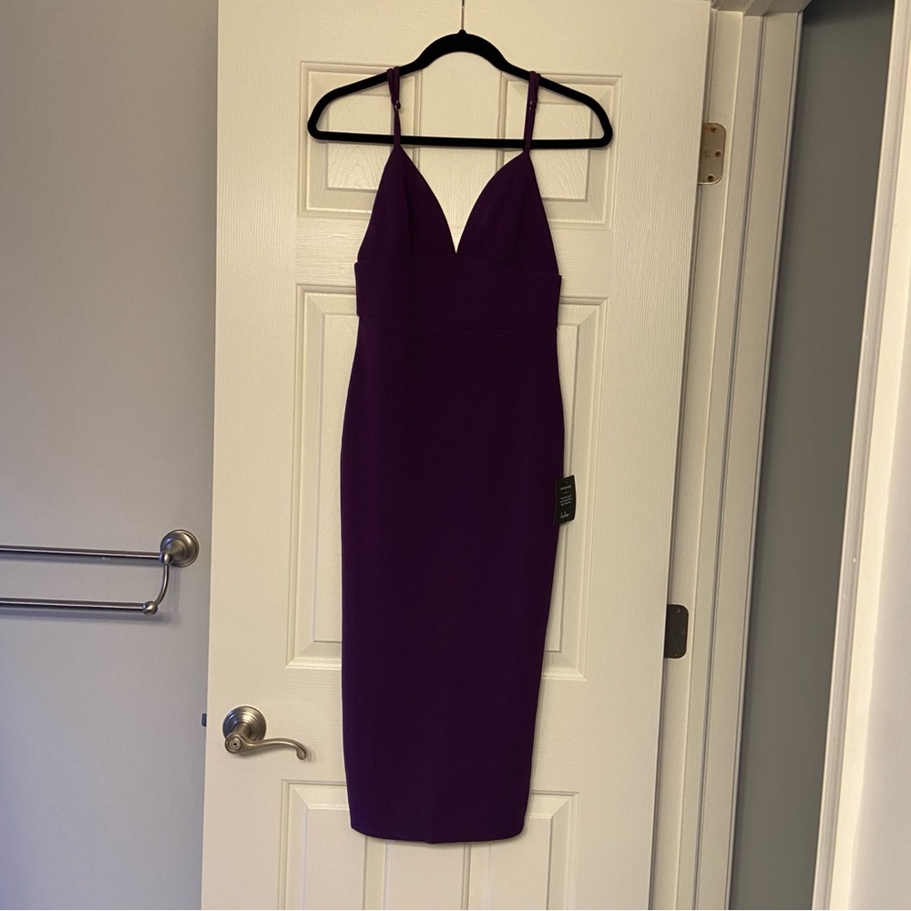 Lulu's Dark Purple Midi Dress